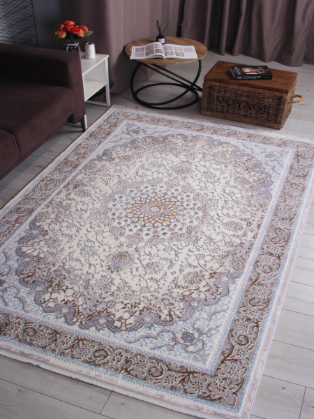 Российский прямоугольный ковёр F605 GREEN-L.BLUE