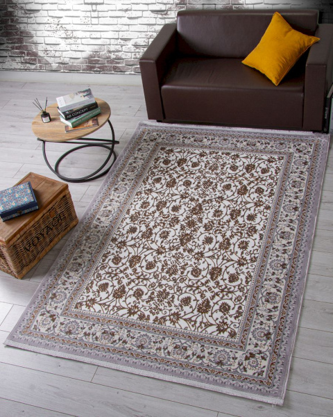 Российский прямоугольный ковёр F608 GRAY-GREEN