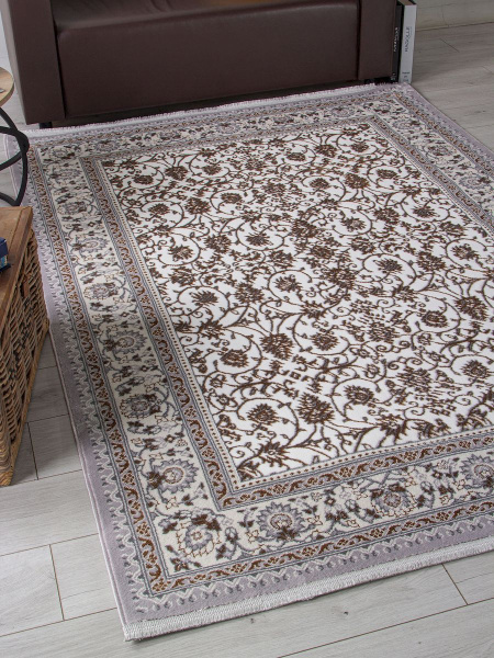 Российский прямоугольный ковёр F608 GRAY-GREEN