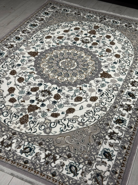 Российский прямоугольный ковёр F611 GRAY-BLUE