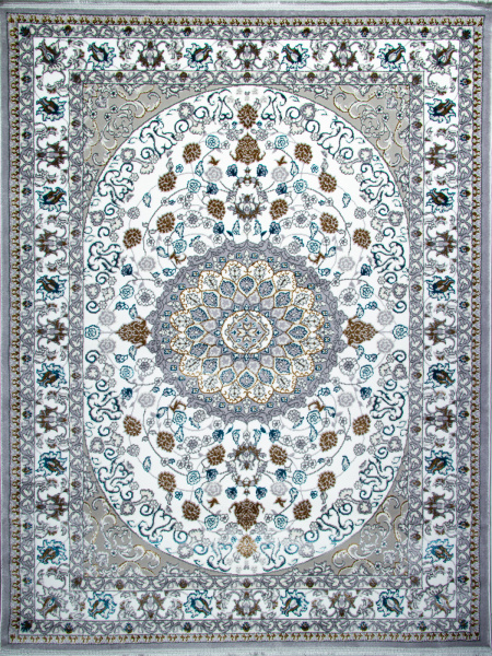 Российский прямоугольный ковёр F611 GRAY-BLUE