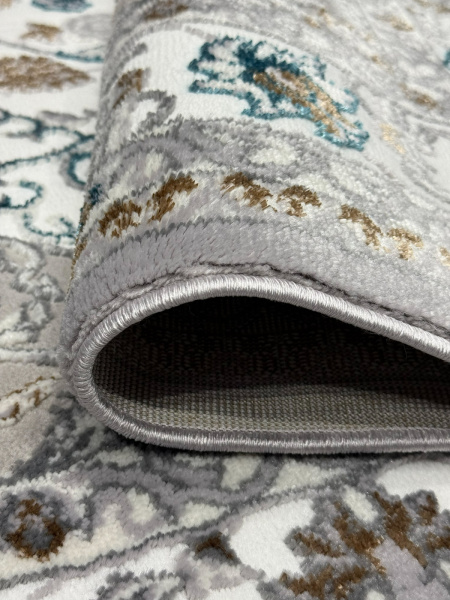 Российский прямоугольный ковёр F611 GRAY-BLUE