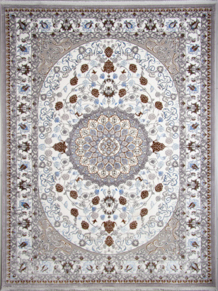 Российский прямоугольный ковёр F611 GRAY-L.BLUE