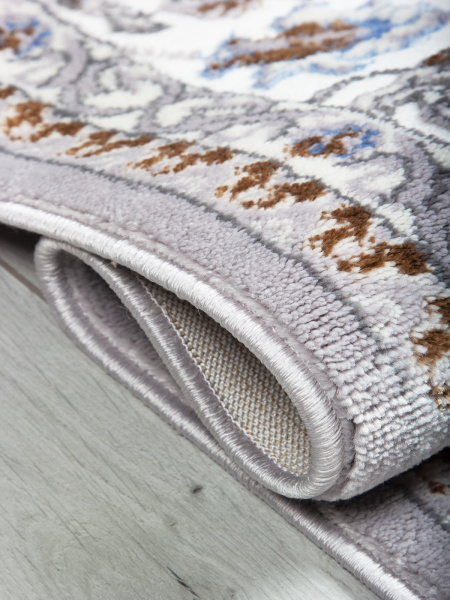 Российский прямоугольный ковёр F611 GRAY-L.BLUE