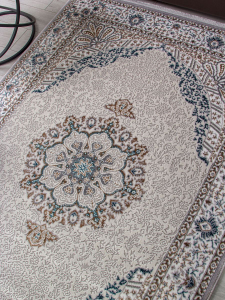 Российский прямоугольный ковёр F637 GREEN-BLUE