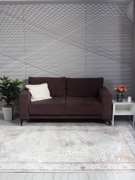 Российский прямоугольный ковёр F637 GREEN-L.BLUE