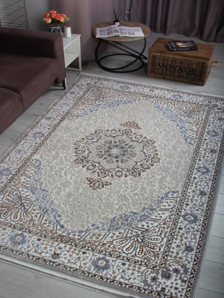 Российский прямоугольный ковёр F637 GREEN-L.BLUE