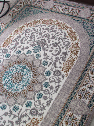 Российский прямоугольный ковёр F638 GREEN-BLUE