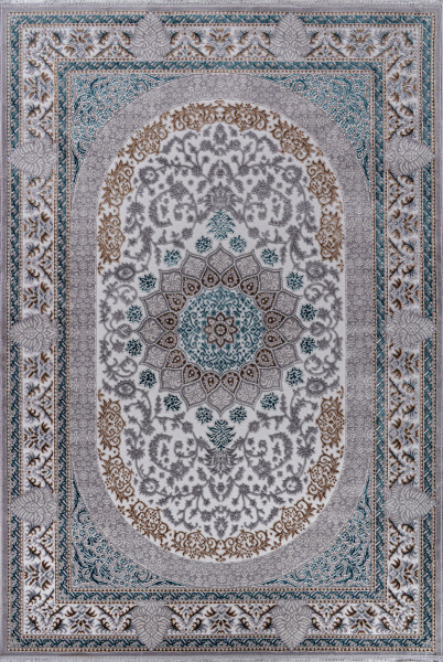 Российский прямоугольный ковёр F638 GREEN-BLUE