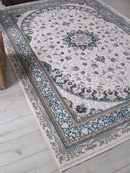 Российский прямоугольный ковёр F639 GREEN-BLUE