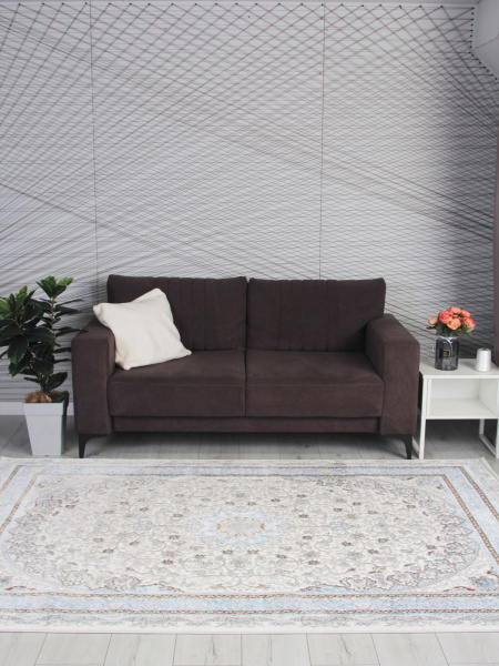 Российский прямоугольный ковёр F639 GREEN-L.BLUE