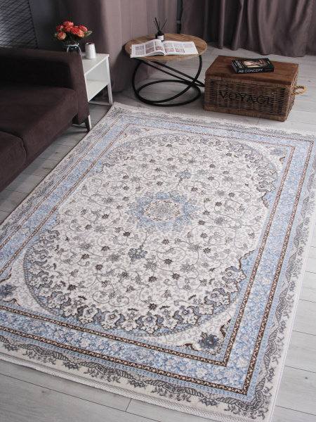 Российский прямоугольный ковёр F639 GREEN-L.BLUE