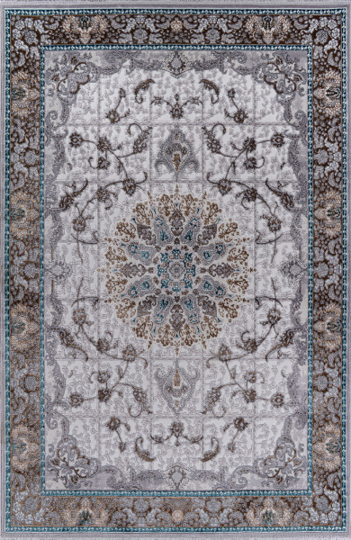 Российский прямоугольный ковёр F640 GREEN-BLUE