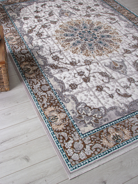 Российский прямоугольный ковёр F640 GREEN-BLUE