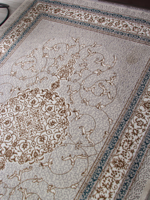 Российский прямоугольный ковёр F641 GREEN-BLUE