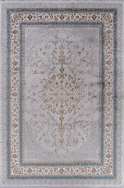 Российский прямоугольный ковёр F641 GREEN-BLUE