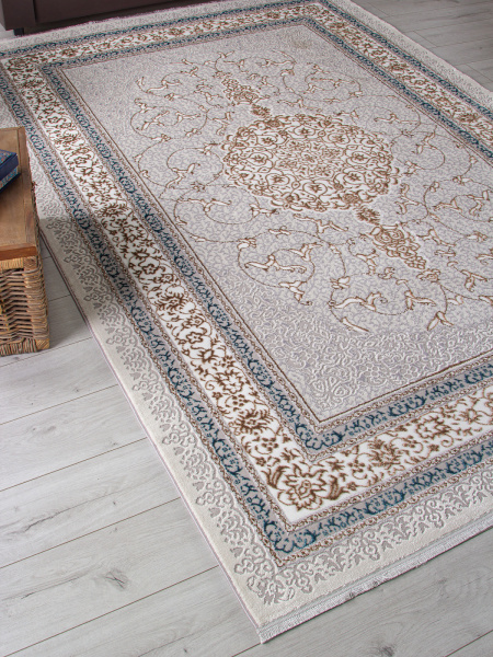 Российский прямоугольный ковёр F641 GREEN-BLUE