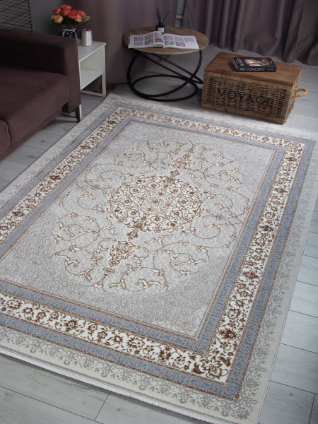 Российский прямоугольный ковёр F641 GREEN-L.BLUE