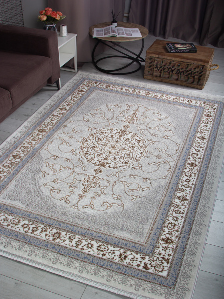 Российский прямоугольный ковёр F641 GREEN-L.BLUE