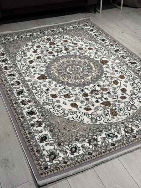 Российский прямоугольный ковёр K611 GRAY-BLUE