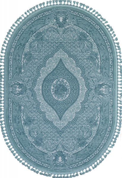 Турецкий овальный ковёр 07931 BLUE / BLUE
