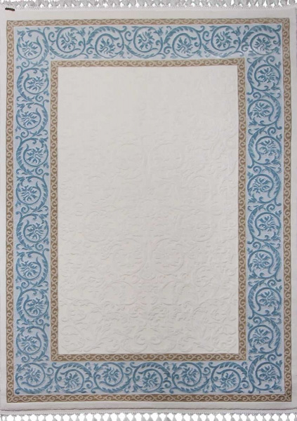 Турецкий прямоугольный ковёр 08058T BLUE / WHITE