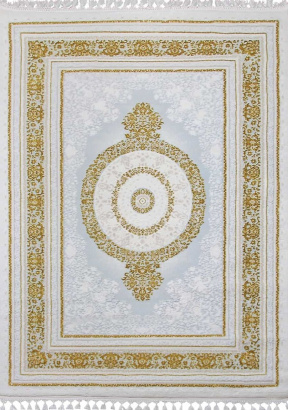 Турецкий прямоугольный ковёр 08071A BLUE / GOLD