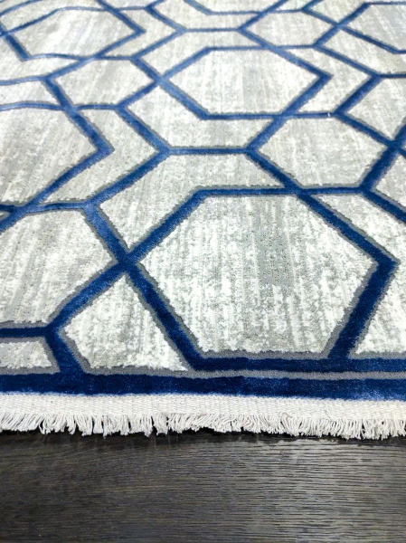 Турецкий овальный ковёр 04047A ANTHRACITE - D.BLUE
