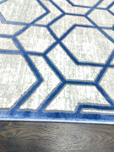Турецкий прямоугольный ковёр 04047A ANTHRACITE - D.BLUE