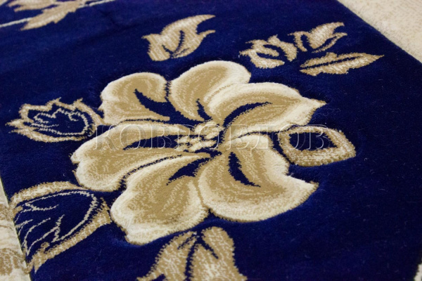 Узбекский прямоугольный ковёр 4147-13 blue/cream