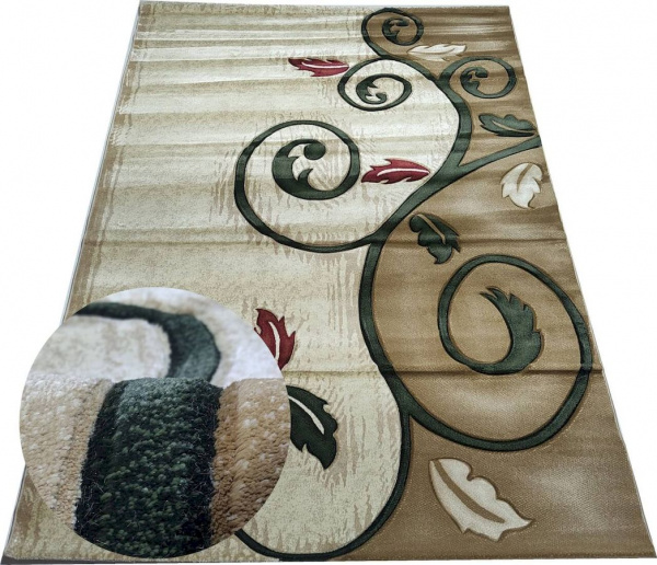 Турецкий прямоугольный ковёр 3004-CREAM/D.BEIGE