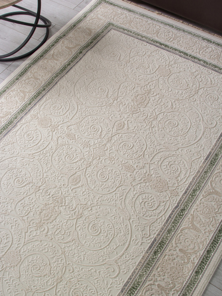 Турецкий прямоугольный ковёр 30896D CREAM / CREAM