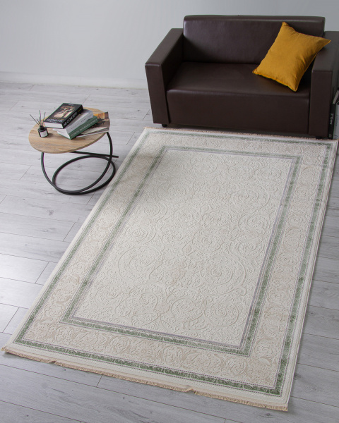 Турецкий прямоугольный ковёр 30896D CREAM / CREAM