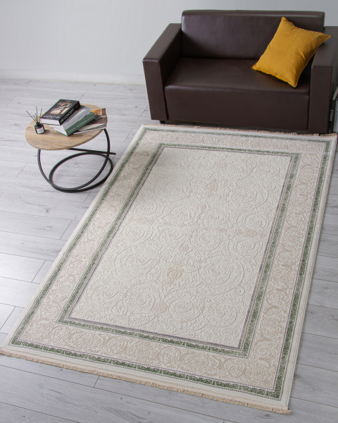 Турецкий прямоугольный ковёр 30896D CREAM / CREAM