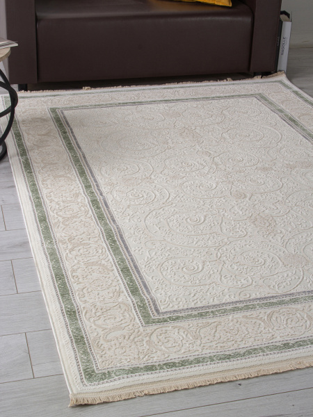Турецкий прямоугольный ковёр 30896D CREAM / CREAM