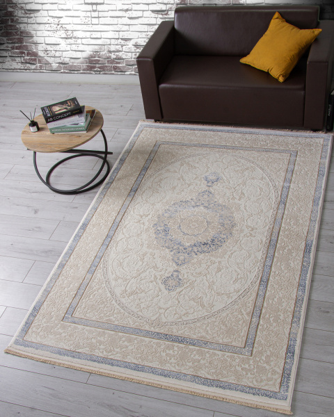 Турецкий прямоугольный ковёр 30950D CREAM / CREAM