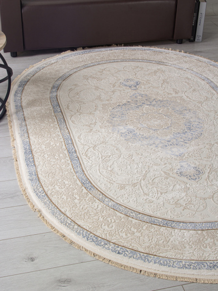 Турецкий овальный ковёр 30950U CREAM / CREAM