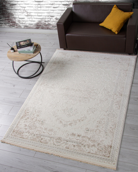 Турецкий прямоугольный ковёр 35760A CREAM / CREAM