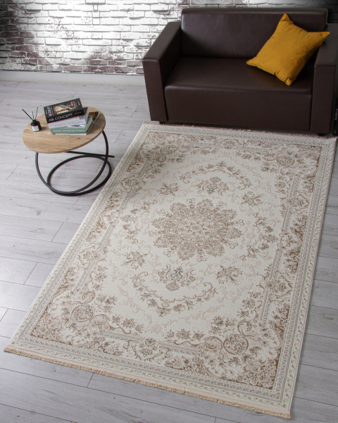 Турецкий прямоугольный ковёр 35760A CREAM / CREAM