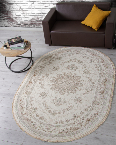 Турецкий овальный ковёр 35760Z CREAM / CREAM