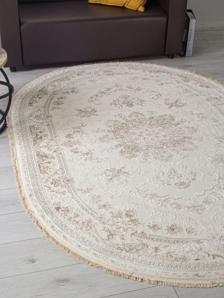 Турецкий овальный ковёр 35760Z CREAM / CREAM