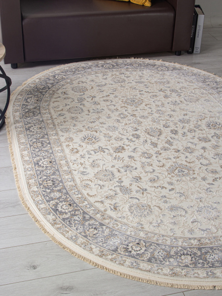 Турецкий овальный ковёр 35831Z CREAM / L.GREY