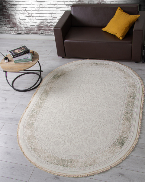 Турецкий овальный ковёр 35897Y CREAM / CREAM