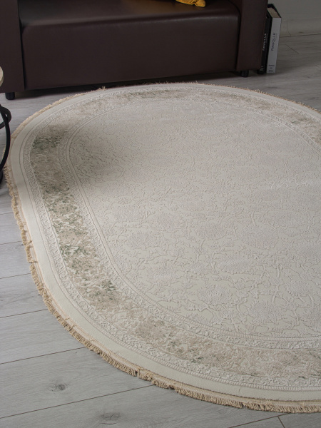 Турецкий овальный ковёр 35897Y CREAM / CREAM