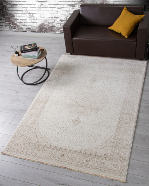 Турецкий прямоугольный ковёр 35901B CREAM / CREAM