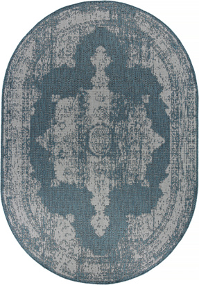 Российский овальный ковёр s129 BLUE