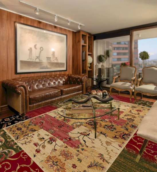 Монгольский прямоугольный ковёр 6A1566 003