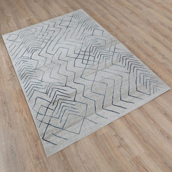 Турецкий прямоугольный ковёр  00542A L.GREY/L.BLUE
