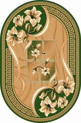 Российский овальный ковёр d187 GREEN
