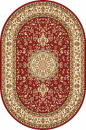 Российский овальный ковёр d411 RED